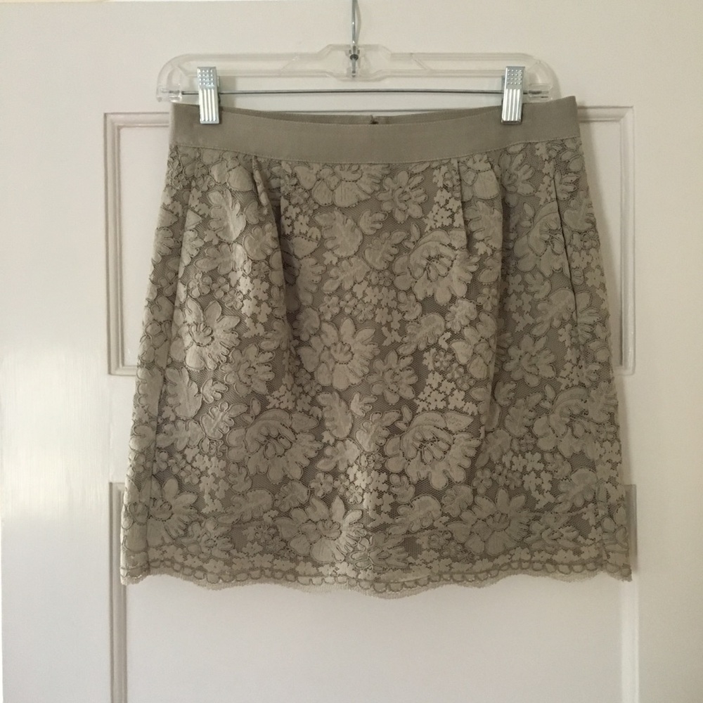 J Crew Lace Skirt - Sage Green